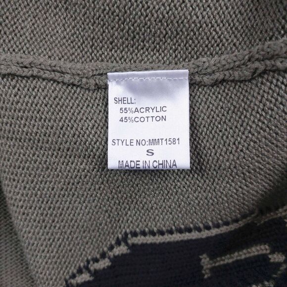 Miou Muse Sweater Womens Sz S Green Smiley Face Graphic Pullover Crewneck Knit - Picture 6 of 9